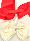 Red Cream Rhinestone Hair Bow