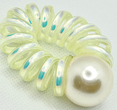 Spiral Coil Scrunchie w/ Pearl