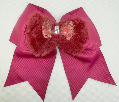 Pink Blush / Burgundy Hair Bows