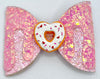 Donut Heart Glitter Hair Bows