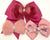 Pink Blush / Burgundy Hair Bows