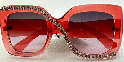 Red Rhinestone Sunglasses