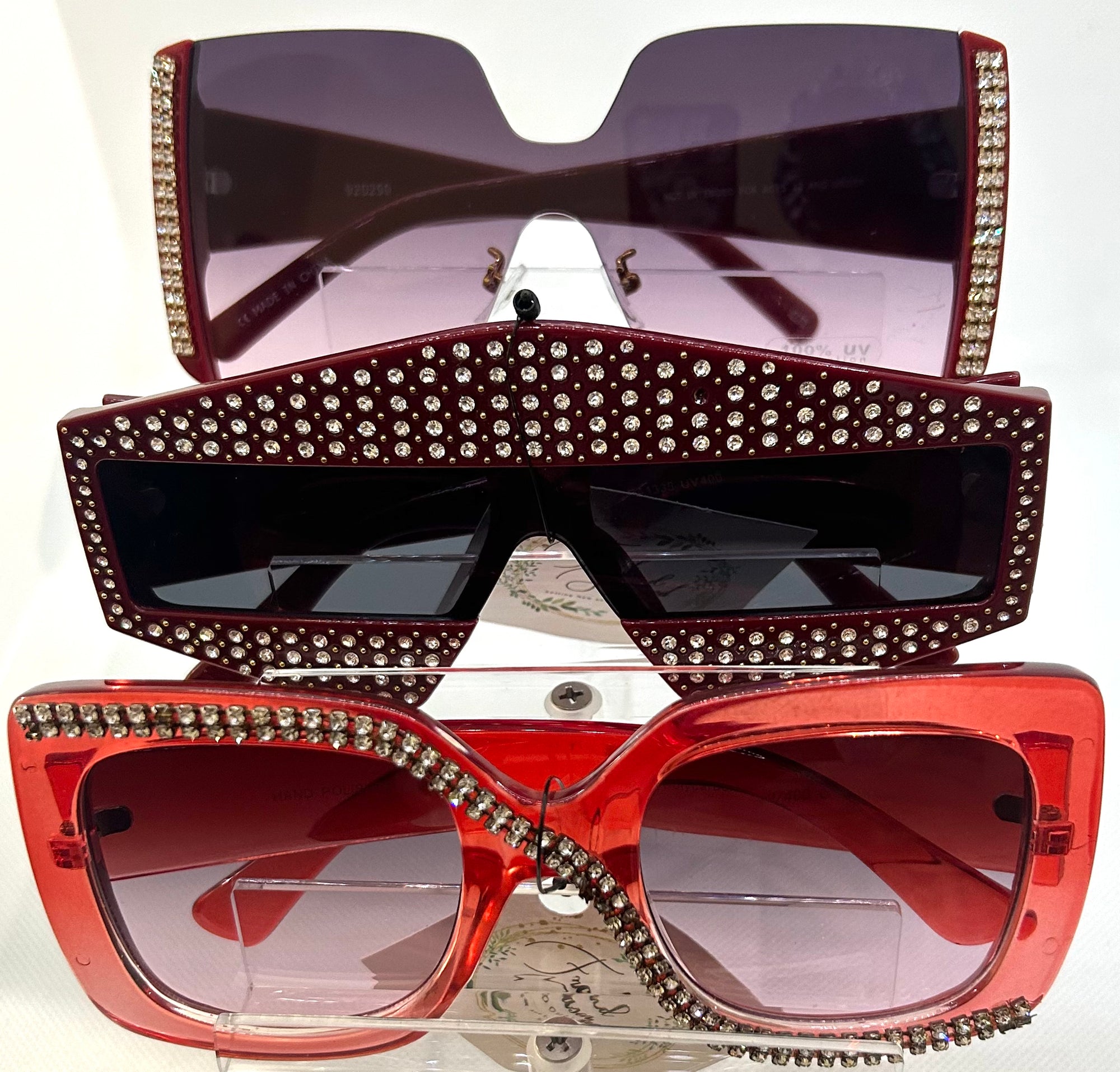 Red Rhinestone Sunglasses