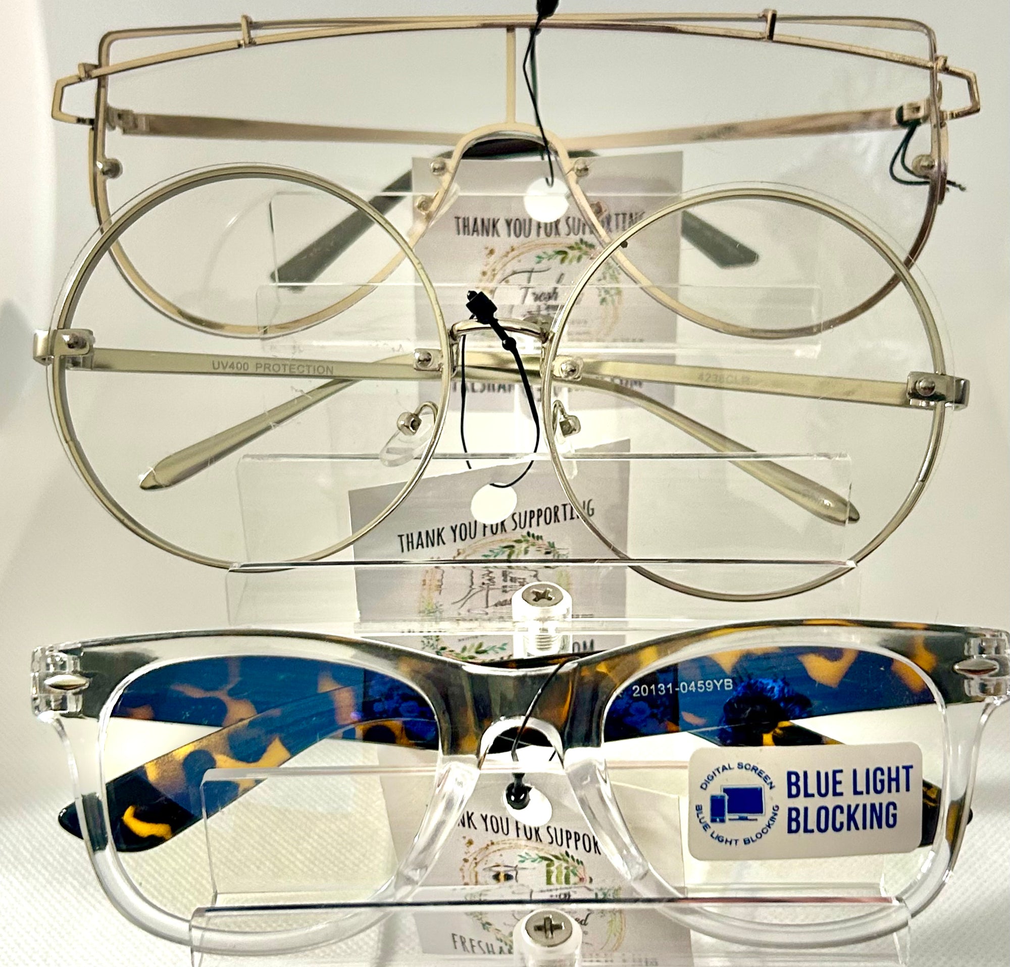 Clear Blue Light Tortoise Glasses