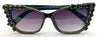 Black Cat Eye Purple Heart Rhinestone Sunglasses